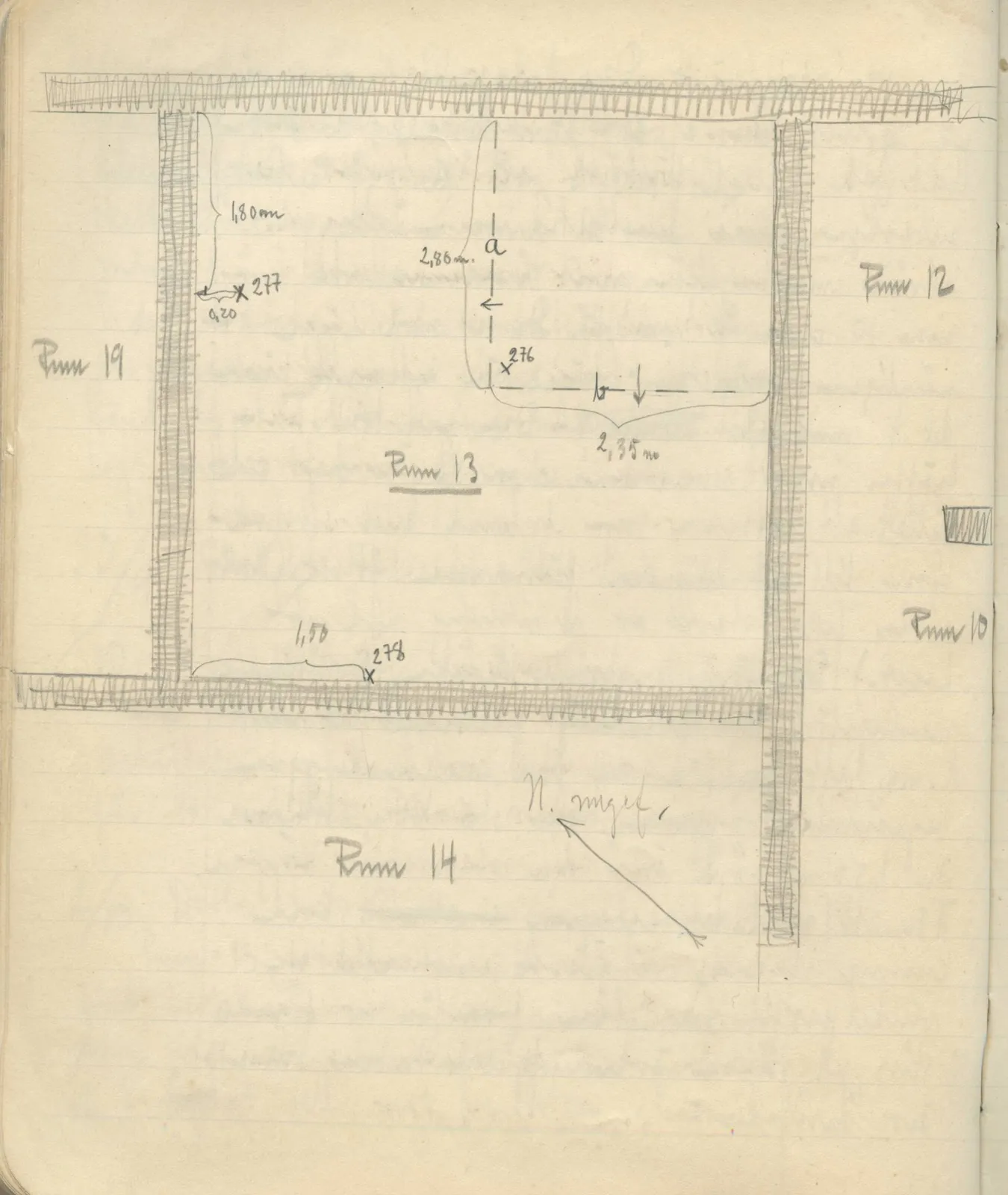 Scan 122 of field diary DII:3b (Vouni, Korakas and the palace), handwritten in Swedish, with drawings. The transcription and translation follow.
