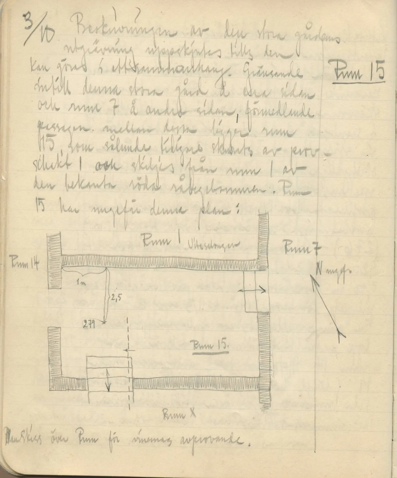 Scan 126 of field diary DII:3b (Vouni, Korakas and the palace), handwritten in Swedish, with drawings. The transcription and translation follow.