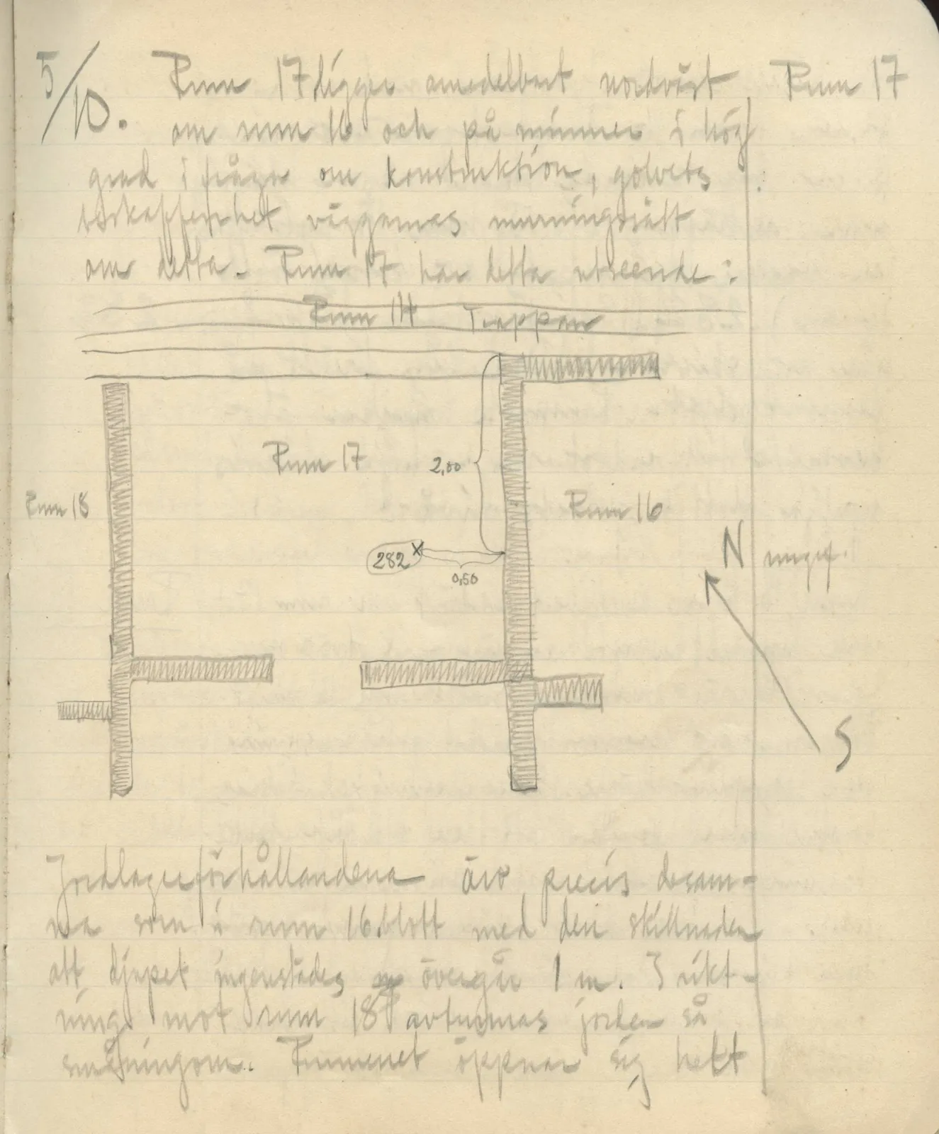 Scan 131 of field diary DII:3b (Vouni, Korakas and the palace), handwritten in Swedish, with drawings. The transcription and translation follow.
