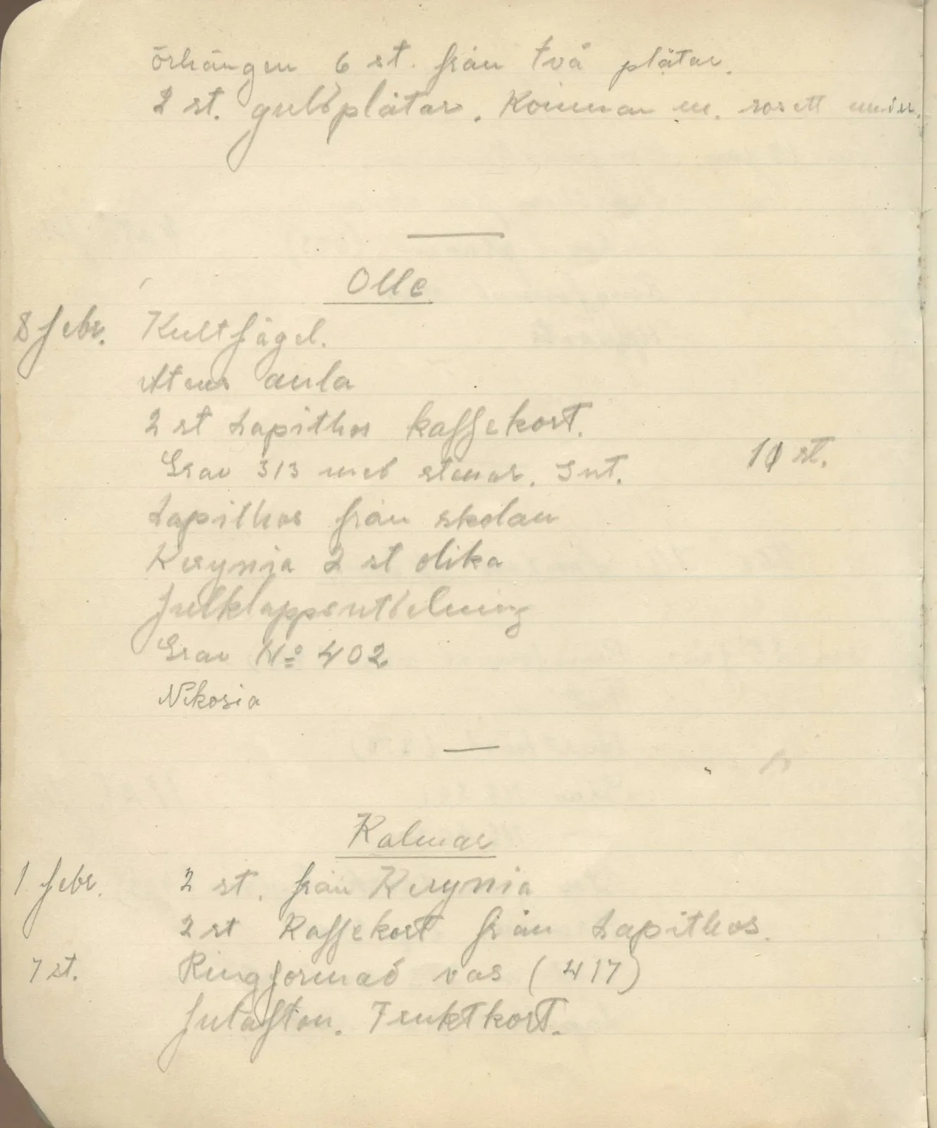 Scan 164 of field diary DII:3b (Vouni, Korakas and the palace), handwritten in Swedish. The transcription and translation follow.