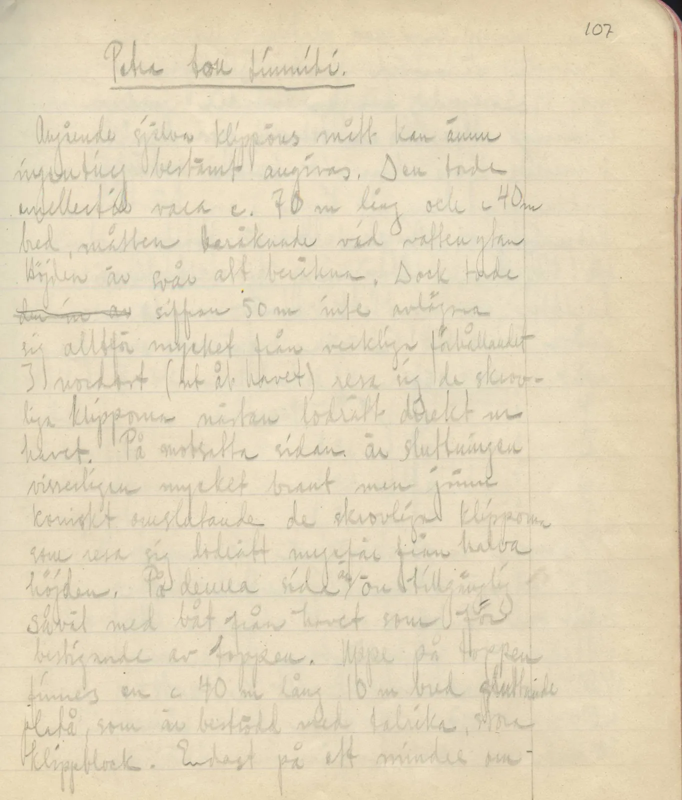 Scan 2 of field diary DII:3c (Petra tou Limniti and Vouni), handwritten in Swedish. The transcription and translation follow.