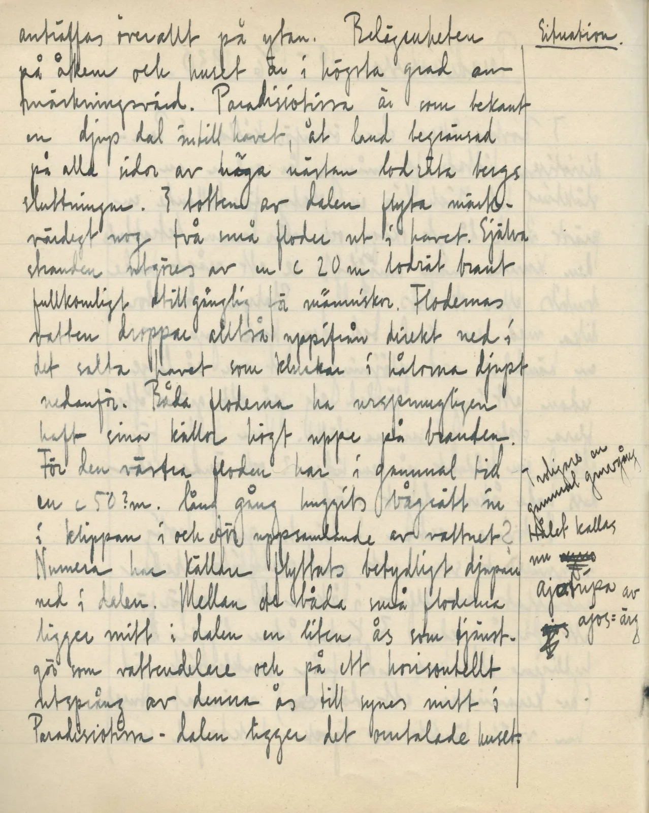 Scan 22 of field diary DII:3c (Petra tou Limniti and Vouni), handwritten in Swedish. The transcription and translation follow.