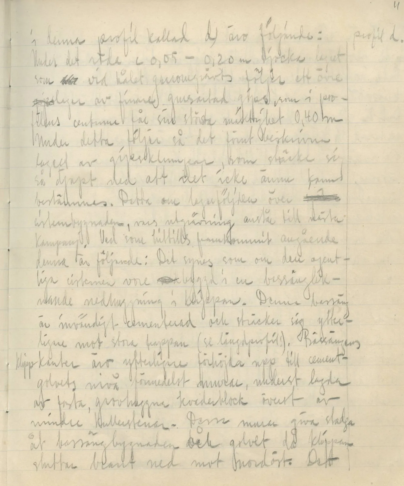 Scan 41 of field diary DII:3c (Petra tou Limniti and Vouni), handwritten in Swedish. The transcription and translation follow.