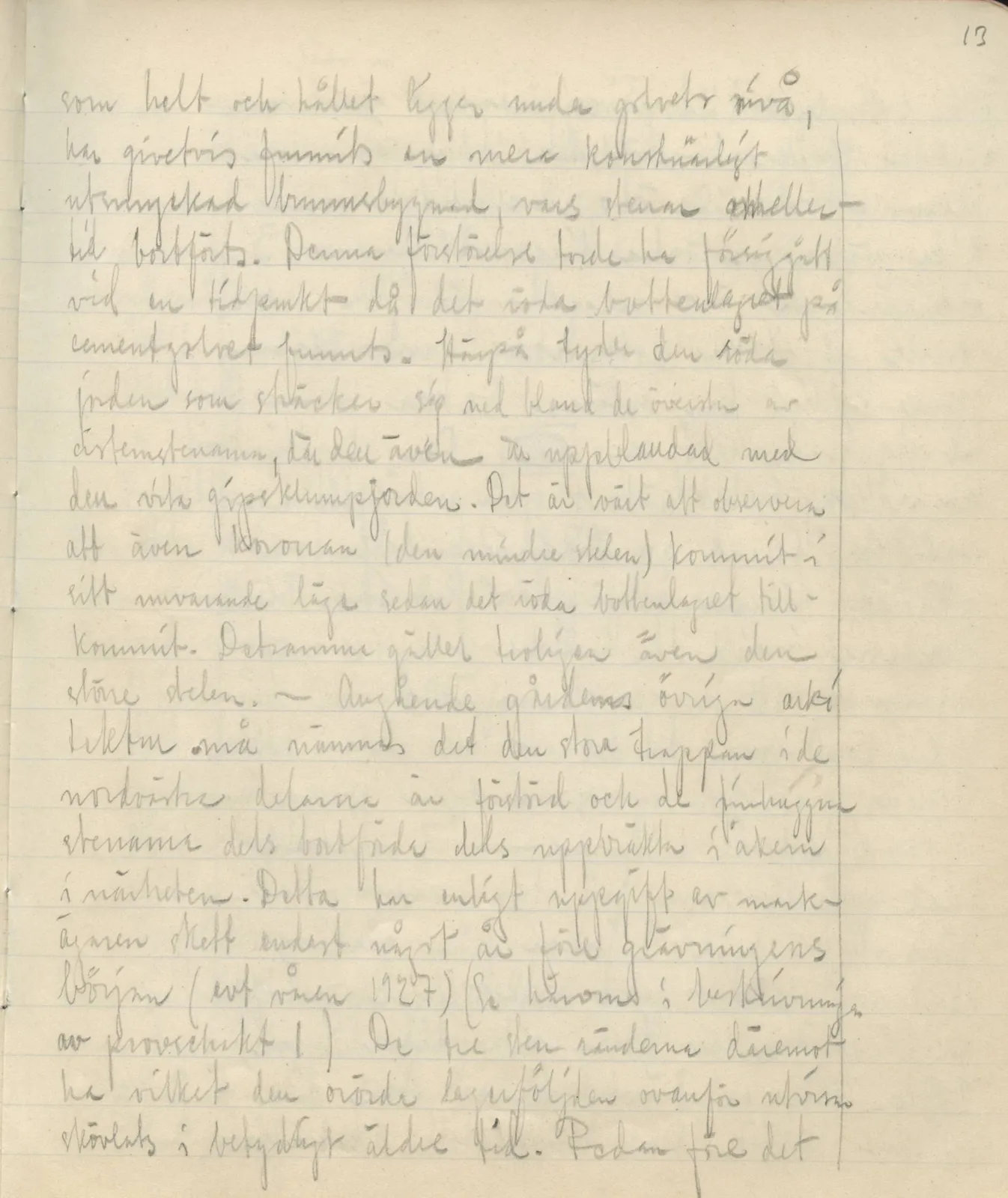Scan 43 of field diary DII:3c (Petra tou Limniti and Vouni), handwritten in Swedish. The transcription and translation follow.