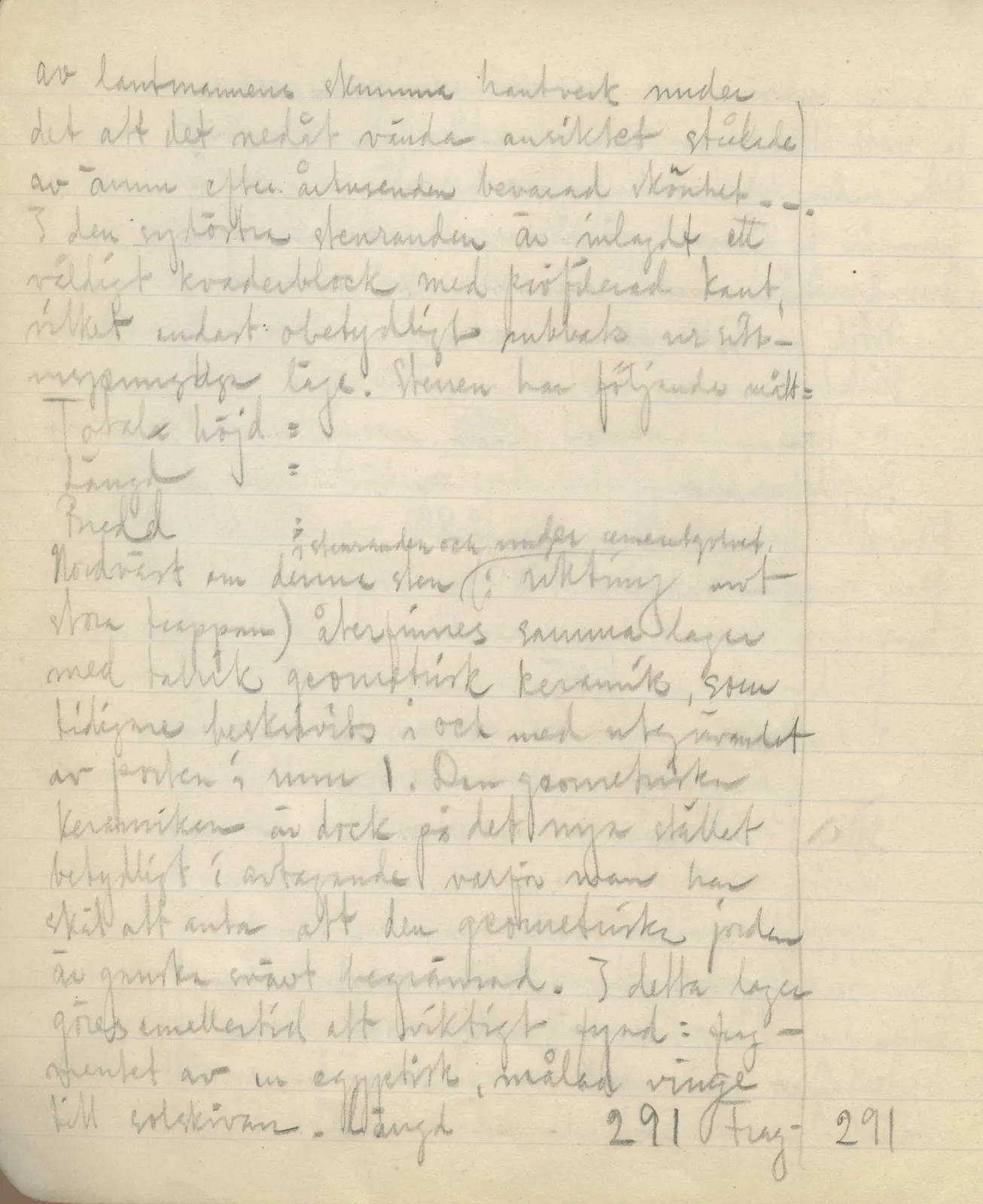 Scan 46 of field diary DII:3c (Petra tou Limniti and Vouni), handwritten in Swedish. The transcription and translation follow.