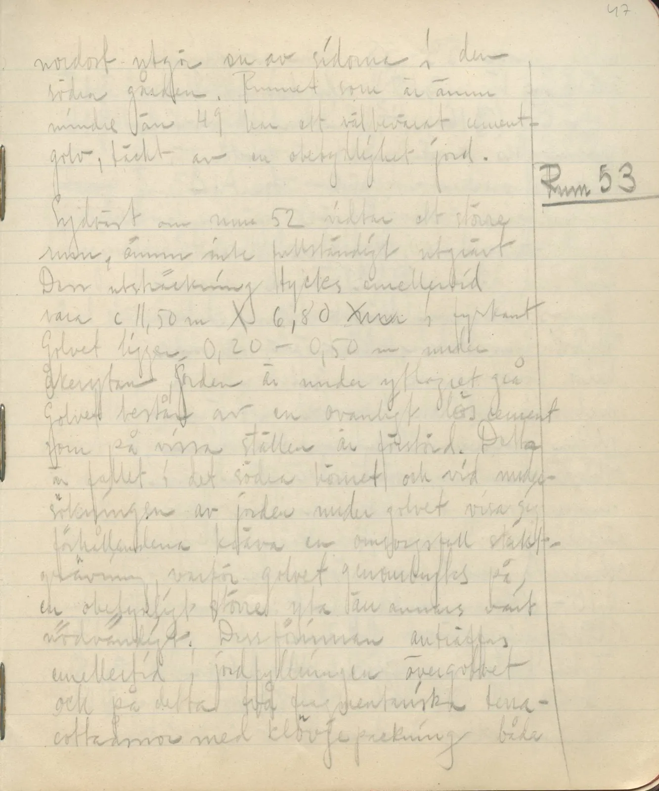 Scan 77 of field diary DII:3c (Petra tou Limniti and Vouni), handwritten in Swedish. The transcription and translation follow.
