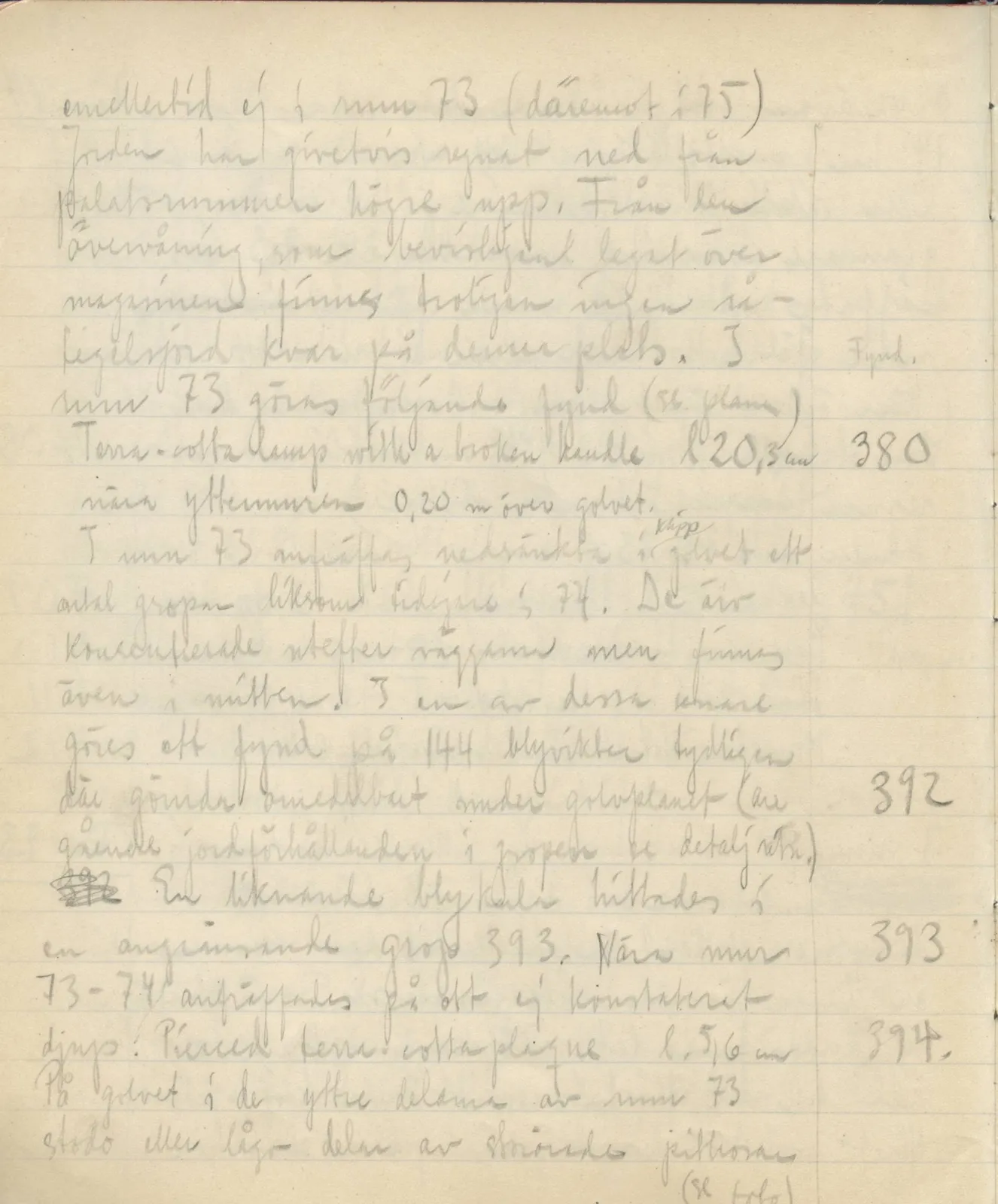 Scan 101 of field diary DII:3c (Petra tou Limniti and Vouni), handwritten in Swedish. The transcription and translation follow.