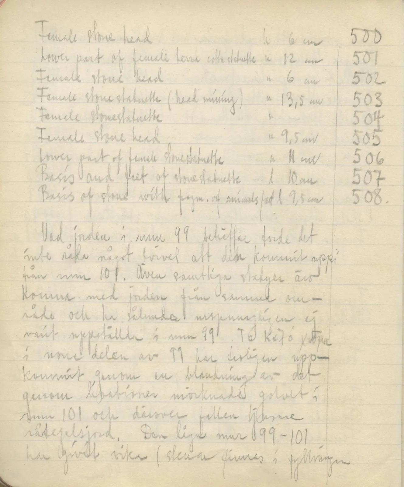 Scan 119 of field diary DII:3c (Petra tou Limniti and Vouni), handwritten in Swedish. The transcription and translation follow.