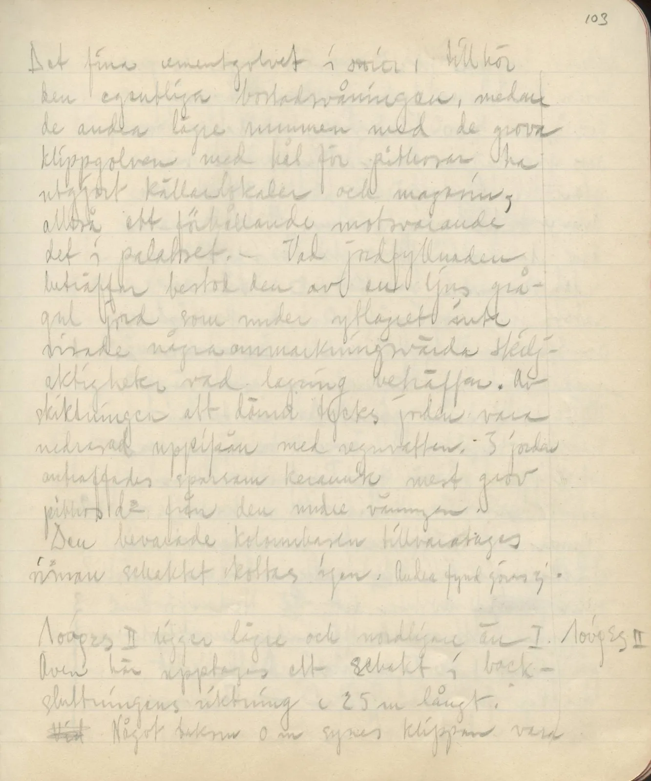 Scan 132 of field diary DII:3c (Petra tou Limniti and Vouni), handwritten in Swedish. The transcription and translation follow.