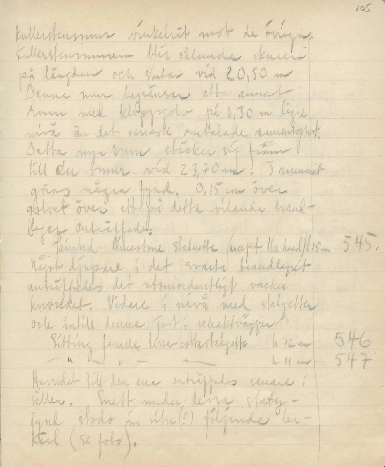 Scan 134 of field diary DII:3c (Petra tou Limniti and Vouni), handwritten in Swedish. The transcription and translation follow.