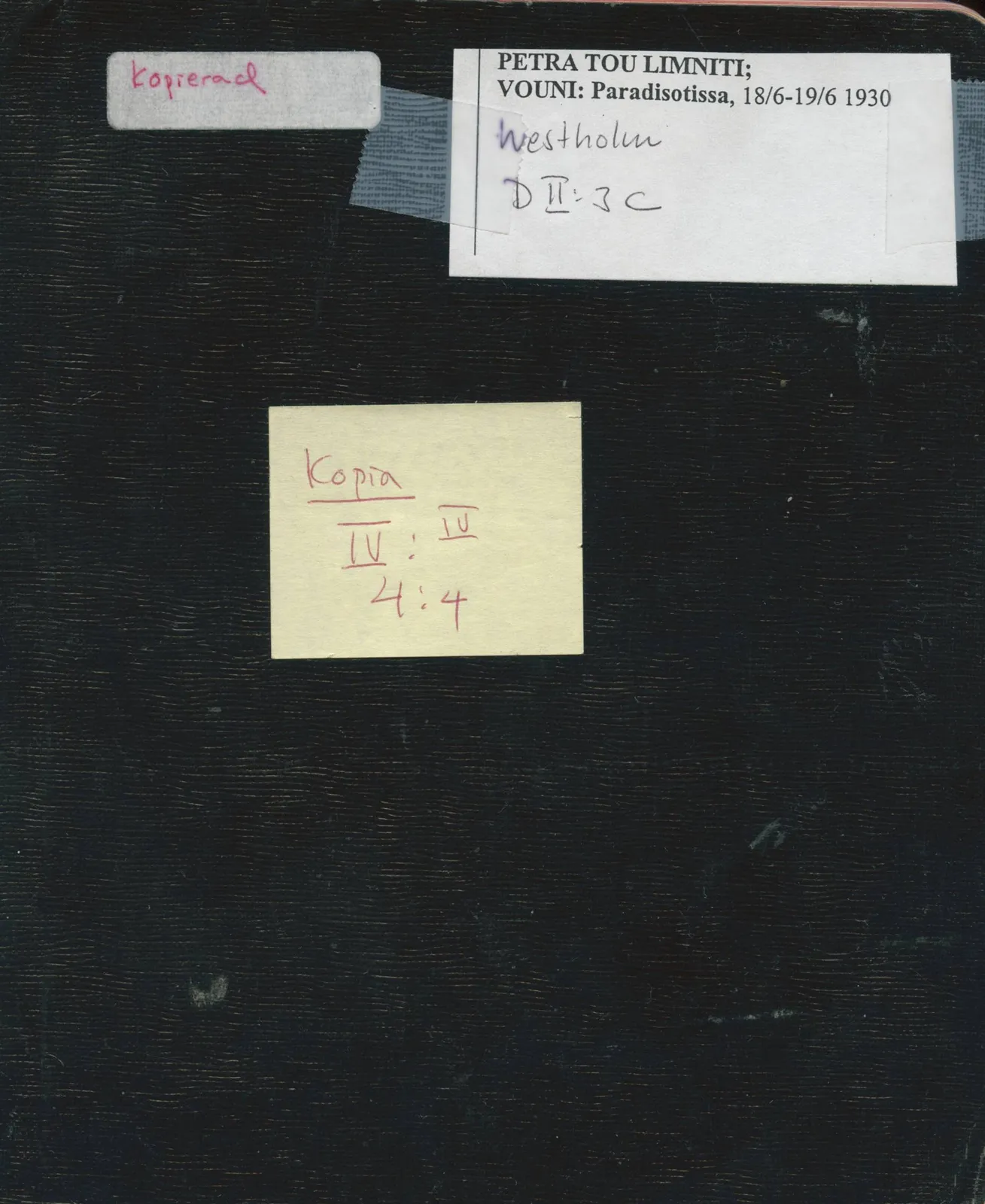 Scan 136 of field diary DII:3c (Petra tou Limniti and Vouni), handwritten in Swedish. The transcription and translation follow.