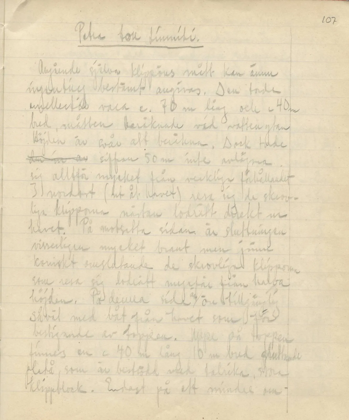 Scan 137 of field diary DII:3c (Petra tou Limniti and Vouni), handwritten in Swedish. The transcription and translation follow.