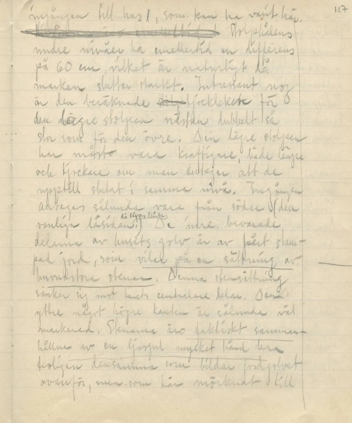 Scan 147 of field diary DII:3c (Petra tou Limniti and Vouni), handwritten in Swedish. The transcription and translation follow.