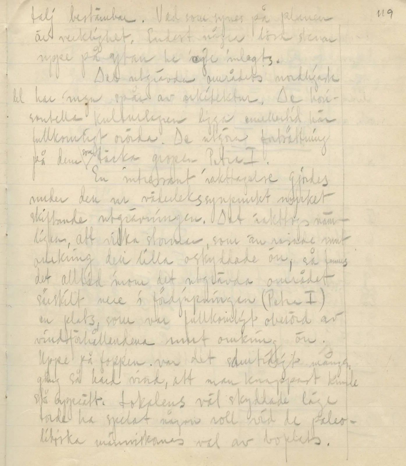Scan 149 of field diary DII:3c (Petra tou Limniti and Vouni), handwritten in Swedish. The transcription and translation follow.