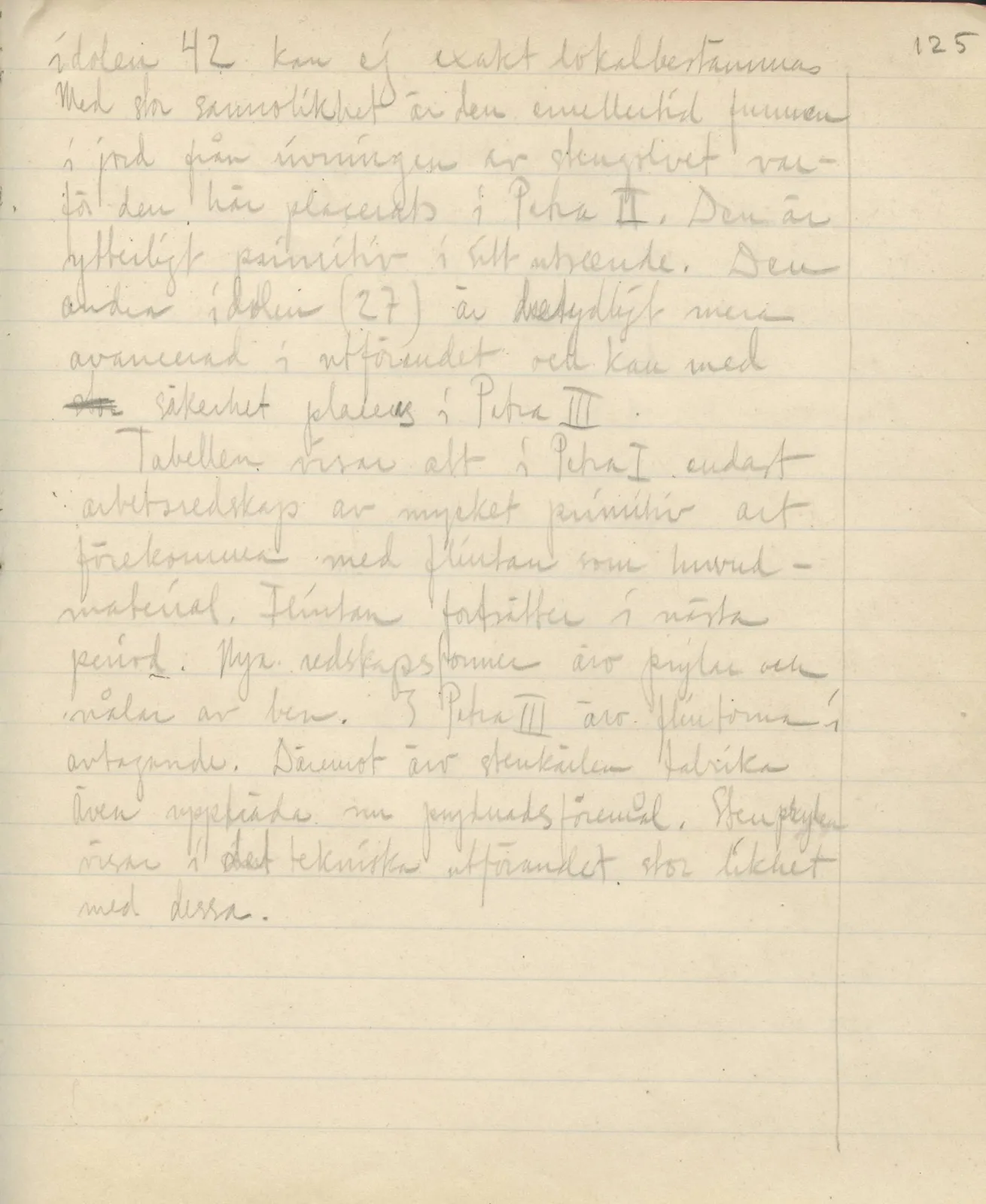 Scan 155 of field diary DII:3c (Petra tou Limniti and Vouni), handwritten in Swedish. The transcription and translation follow.