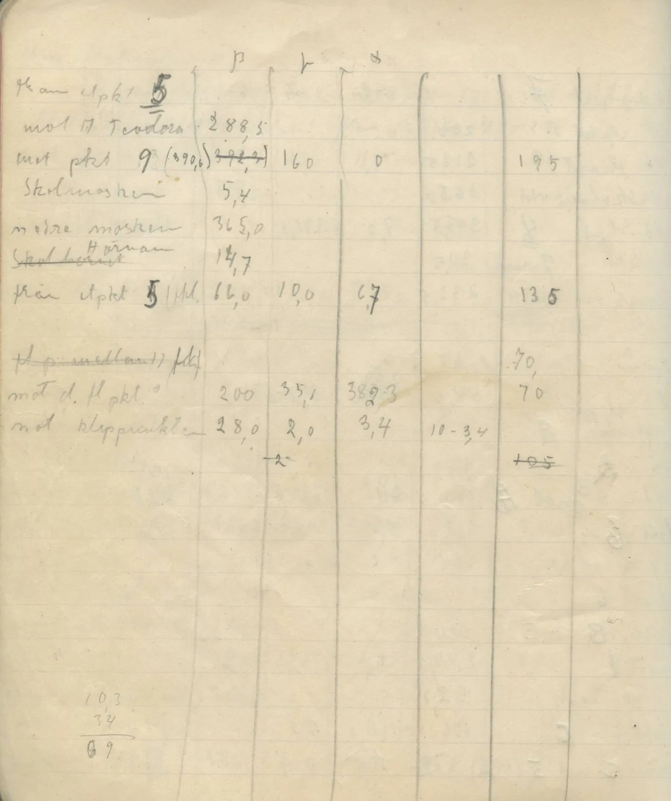 Scan 89 of field diary DII:4a (Survey figures), handwritten in Swedish. The transcription and translation follow.
