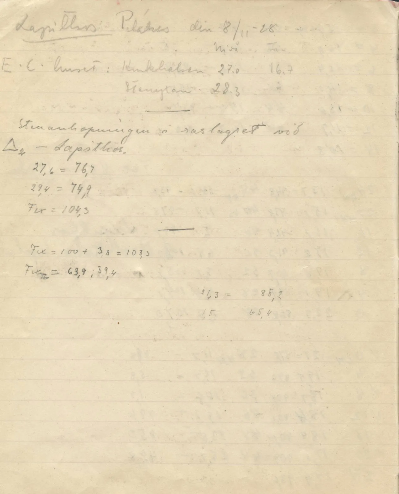 Scan 134 of field diary DII:4a (Survey figures), handwritten in Swedish, with drawings. The transcription and translation follow.