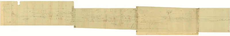 Field drawing of Section VI, profile between Z and H, Ayia Irini, made of several joined grid-paper sheets