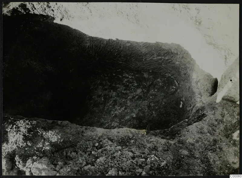 Tomb 318 at Lapithos, interior of a tomb chamber during excavation