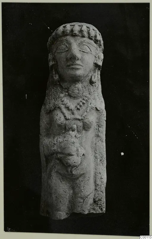 Terracotta statuette of a woman wearing jewellery, from Lapithos
