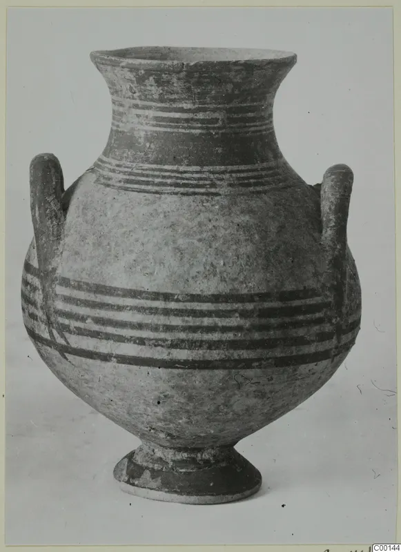 White Painted I amphora from Lapithos, Kastros tombs, with dark painted horizontal bands