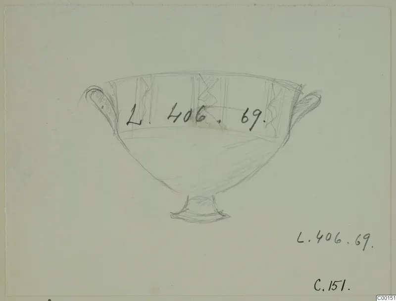 Field drawing of a White Painted I bowl, L.406.69, from the Kastros tombs at Lapithos