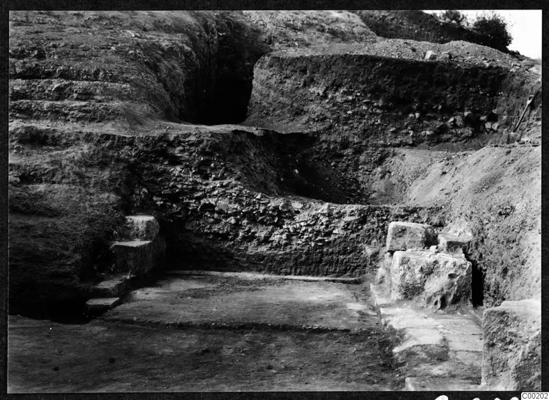 Stone steps and cut stone blocks uncovered during excavation at the theatre at Soli