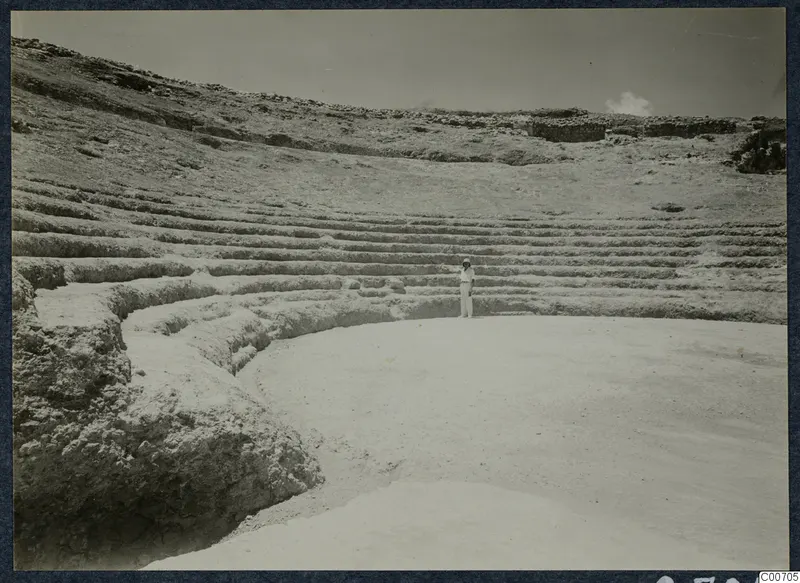 The theatre at Soli, with tiered seating rising around a flat orchestra