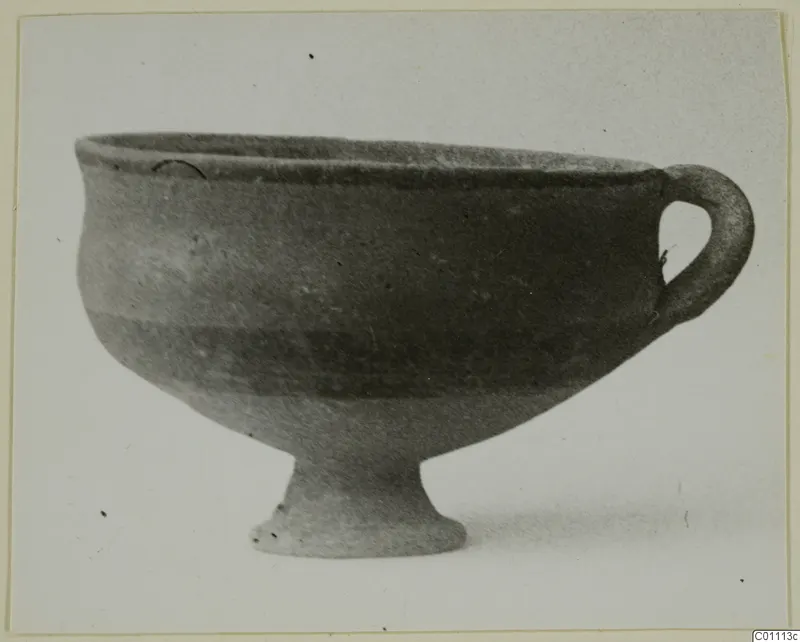 Pottery White Painted I bowl from Lapithos, shown in side view