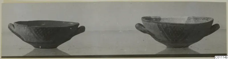Two White Painted I bowls with small handles, from the Kastros tombs at Lapithos