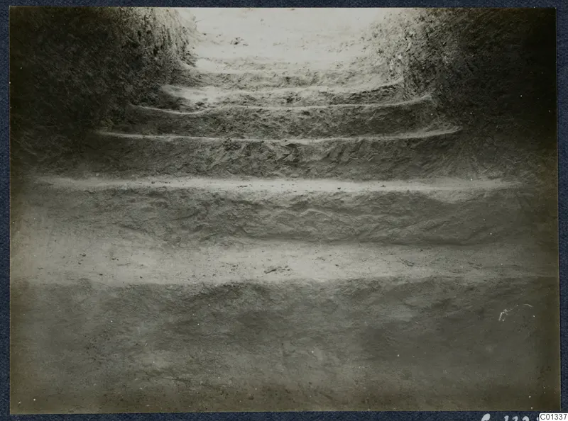 Stepped dromos leading up to the entrance of Tomb 72 at Marion during excavation