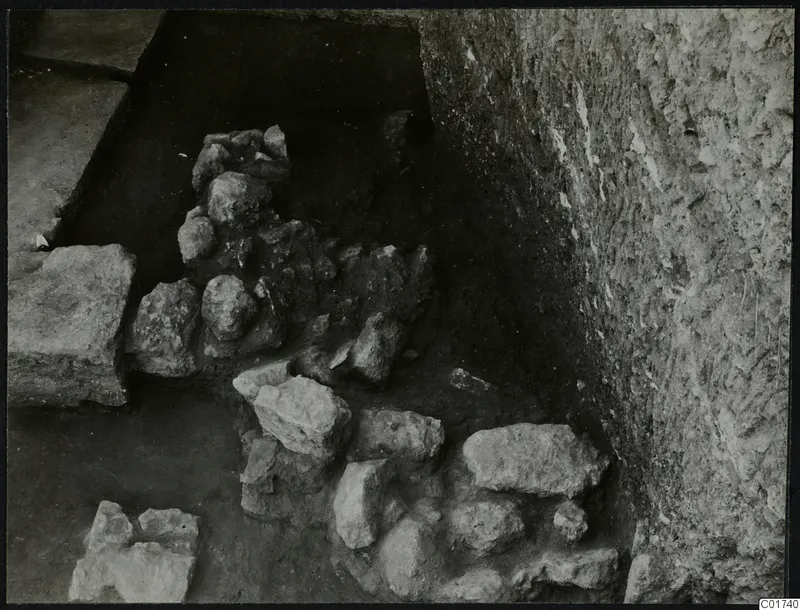 Excavated cult room at Larnaca, eastern part, with cobblestones lying on the floor