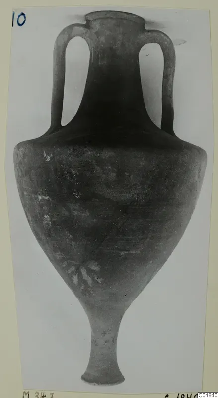 Amphora with two handles and a narrow stem foot, Pottery Plain White VII, from Marion