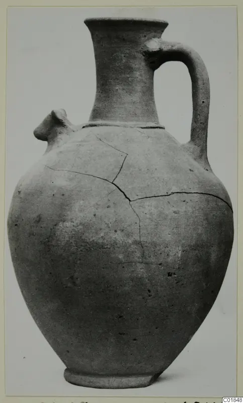 Plain White VI jug from Marion, with a single handle and a small spout on the shoulder