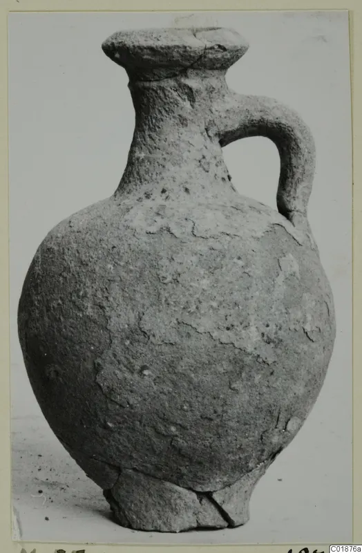Pottery Plain White VII, a round-bodied jug with a single strap handle and a broad flat mouth