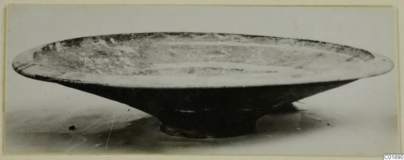 Bichrome-Red bowl from Marion, shown in side view on a pale surface