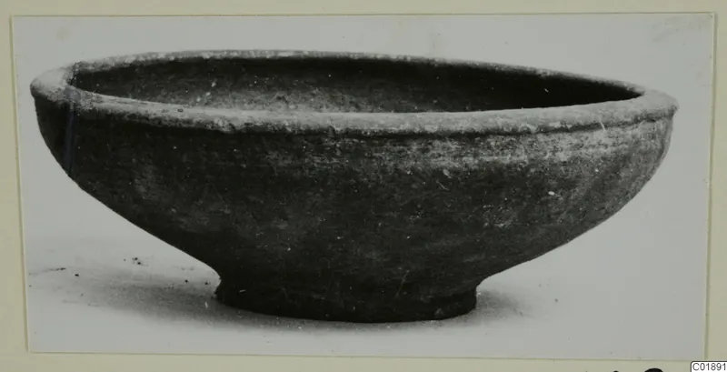 Bowl with a thickened rim and low ring foot, from tombs 31–45 at Marion