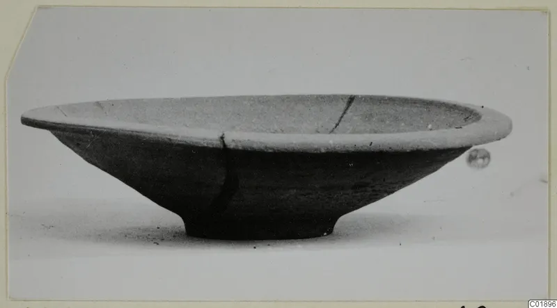 Pottery Plain White VII, a shallow bowl with a flat rim and small foot, seen from the side