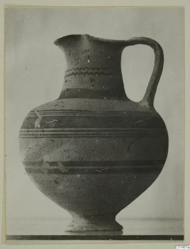White Painted I jug with a single loop handle and banded decoration, from Lapithos