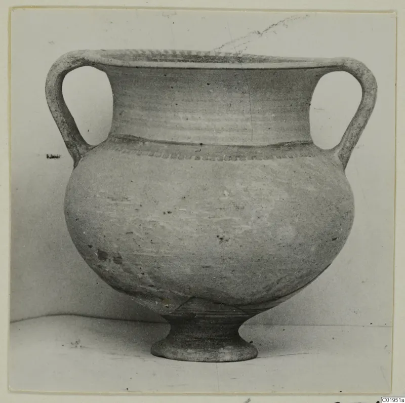 Two-handled White Painted I amphora from Lapithos, photographed against a plain background