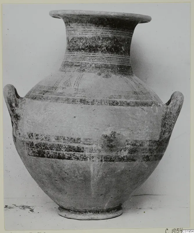 White Painted I amphora from Lapithos with two handles and dark painted bands
