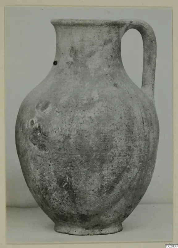 Pottery Plain White VII, a jug with a tall neck and single loop handle, shown against a plain backdrop