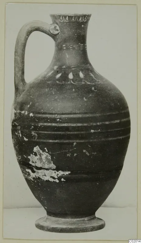 Bichrome-Red pottery jug with strap handle, from Vouni