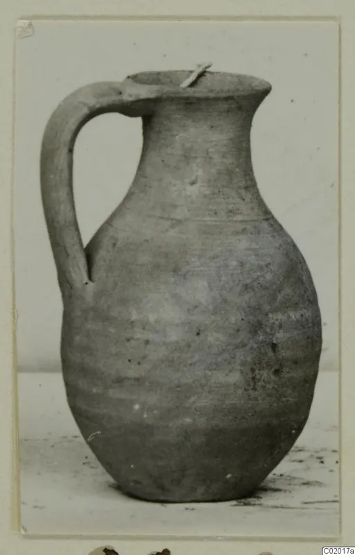 Pottery Plain White VI jug with one handle, shown against a pale background