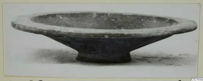 Shallow bowl with a flared rim and low foot, a find from Marion tombs 61–98