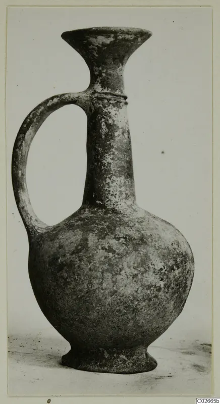 Base-Ring Ware juglet with a single loop handle and flared mouth, from Ayios Iakovos