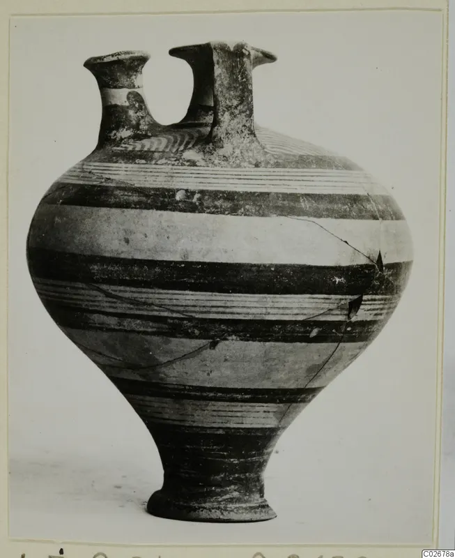 Stirrup jar with horizontal banded decoration, from Ayios Iakovos