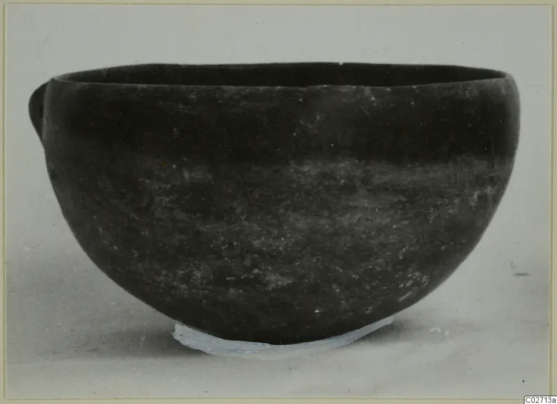 Pottery Red Polished II bowl from Lapithos, Vrysi tou Barba tombs, seen from the side