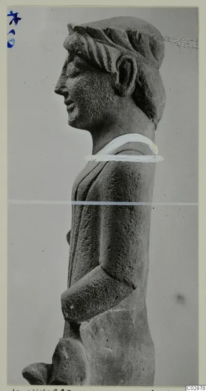 Limestone statue of a figure in profile, facing left, from Kition