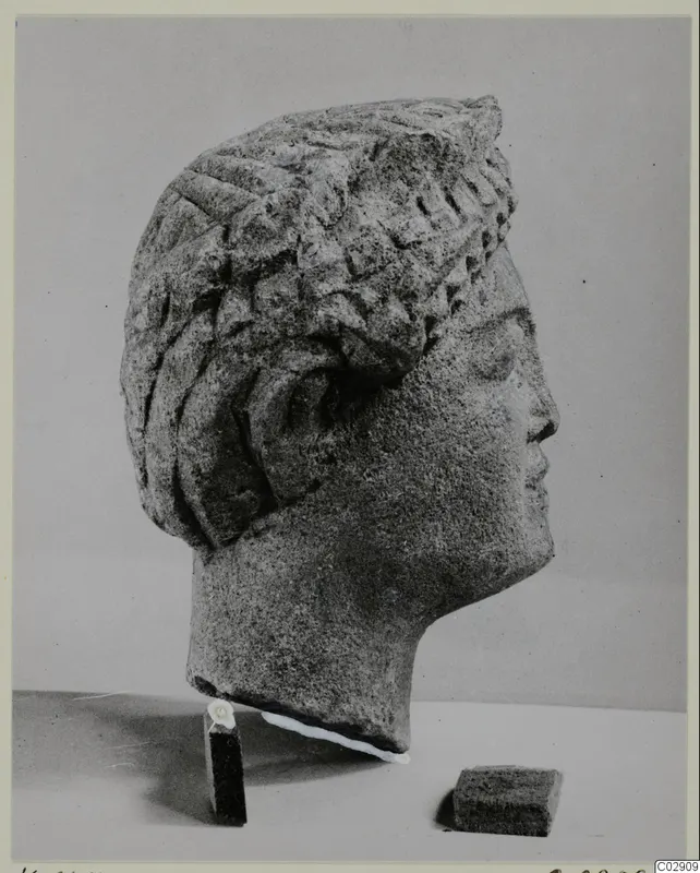 Limestone head in profile, a find from Kition